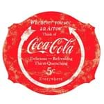 Placa de Parede Madeira 44,5 X 38 Cm Circle Arrow Coca-Cola