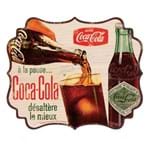 Placa de Parede Madeira 38 X 32 Cm Pouring In The Cup Coca-Cola