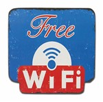 Placa Decorativa 25x25cm Free Wi Fi Lpqc-038 - Litocart