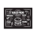 Placa Decorativa - Burger Menu - Vintro Decor - 46x32cm