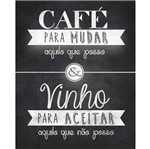 Placa Decorativa Café & Vinho 24x19cm Dhpm-186 - Litoarte