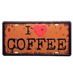 Placa Decorativa Carro I Love Coffee