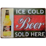 Placa Decorativa de Metal Beer Sold Here 30 X 20 Cm
