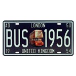 Placa Decorativa de Metal Bus London