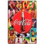 Placa Decorativa de Metal Coca Cola Colors 30 X 20 Cm