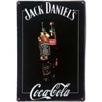 Placa Decorativa de Metal Jack Daniels Coca Cola 30 X 20 Cm
