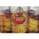 Placa Decorativa em MDF Cerveja Amstel 28x40,5cm