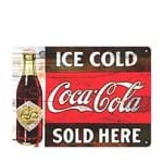 Placa Decorativa em MDF Coca-Cola Gelada Ice Cold
