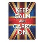 Placa Decorativa em MDF Keep Calm And Carry On London Londres