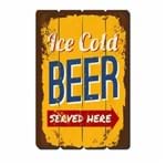 Placa Decorativa em MDF Ripado Cerveja Ice Cold Beer