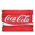 Placa Decorativa em MDF Ripado Coca Cola