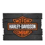 Placa Decorativa em MDF Ripado Harley Davidson