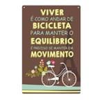 Placa Decorativa em MDF Viver é Como Andar de Bicicleta