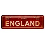 Placa Decorativa I Love England 40x13cm Dhpm2-071 - Litoarte
