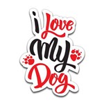 Placa Decorativa- Love My Dog- Vintro Decor - 38x52cm