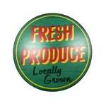 Placa Decorativa Mdf 35x35 Personalizado Fresh Produce Verde