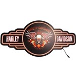 Placa Decorativa Mdf com Led Harley Davidson
