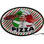 Placa Decorativa MDF com LED Oval Pizza