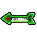 Placa Decorativa Mdf com Led Seta Retrô Heineken