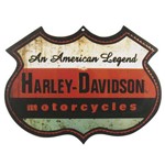 Placa Decorativa Mdf - Harley Davidson - An American Legend - 27 X 36 Cm