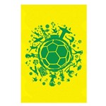 Placa Decorativa MDF País do Futebol Verde Amarela 20x30cm