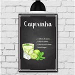Placa Decorativa MDF Receitas de Drink Caipirinha
