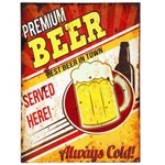 Placa Decorativa Metal 30 X 40 Cm - Premium Beer
