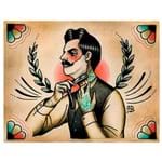 Placa Decorativa para Barbearias Quyen Dihn Shaving Victorian Man