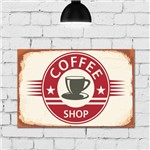 Placa Decorativa Vintage Café Coffee Shop MDF 30x40cm