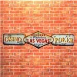 Placa Led Retrô Las Vegas Casino Poker