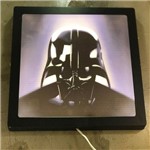 Placa Luminária Led Personalizada Darth Vader Preto 30x30x5