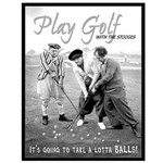 Placa Metálica Decorativa Stooges Play Golf Rossi