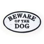 Placa Rústica de Ferro Beware Of The Dog