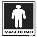 Placa SINALIZACÃO Banheiro Masculino (20X15X0,80MM)