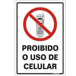 Placa Sinalizadora em Poliestireno "proibido o Uso de Celular" - Sinalize
