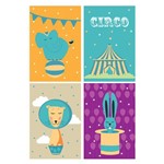 Placas Decorativas Circo Infantil MDF 30x40cm Kit 4un