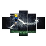 Placas Decorativas em MDF Jogador de Futebol na Chuva 5 Un