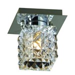 Plafon Bella Prisma Cubico Metal Vidro Transparente 10x9cm 1 G9 Halopin Bivolt Hu2149c Entradas e Salas
