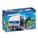 Playmobil Polícia Montada com Trailer P/ Cavalo