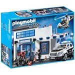 Playmobil Posto Policial Carro e Helicóptero