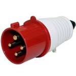 Plug Macho Industrial Jng 3p+t 63a 6h Vermelho 380v Mgi-034