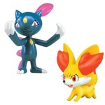 Pokémon-Xy2 Mini Figuras Fennekin Vs Sneasel Tomy T18406 T18530
