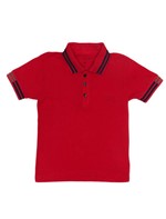 Polo Infantil Calvin Klein Jeans Logo e Listras Vermelho - 2