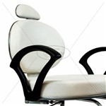 Poltrona Cadeira Carol Reclinável Moveis Salao Cabeleireiro - Cor: Branco Bling