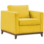 Poltrona Cadeira Decorativa Aspen Suede Amarelo - D´Monegatto