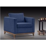 Poltrona Cadeira Decorativa Aspen Suede Azul Escuro - D´Monegatto