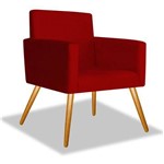 Poltrona Cadeira Decorativa Beatriz Sala Quarto Escritório Recepção Suede Vermelho - AM DECOR