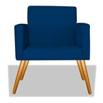 Poltrona Cadeira Decorativa Nina Recepção Sala Escritório Suede Azul Marinho – BC DECOR