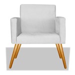 Poltrona Cadeira Decorativa Nina Recepção Sala Escritório Suede Branco – BC DECOR
