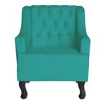 Poltrona Cadeira Decorativa para Sala e Recepção Heloisa Suede Azul - Dl Decor